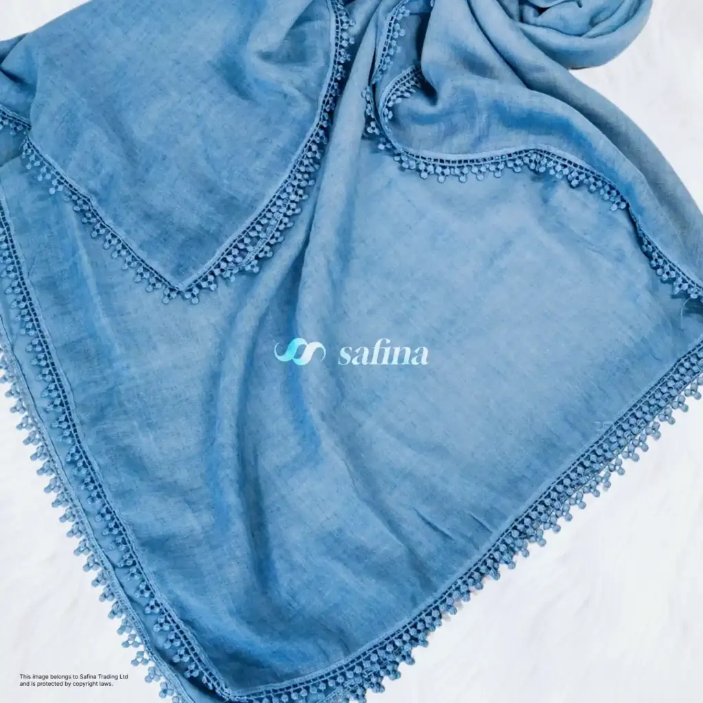 Slate blue cotton hijab