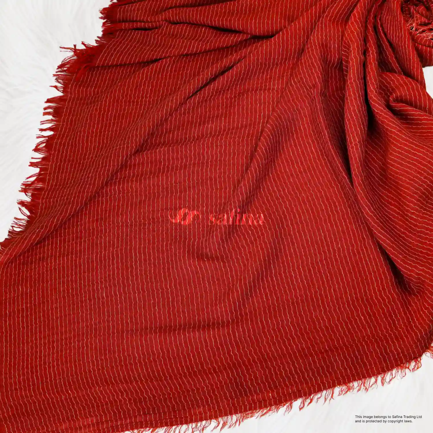 Red Canvas Cotton Scarf - Image 6