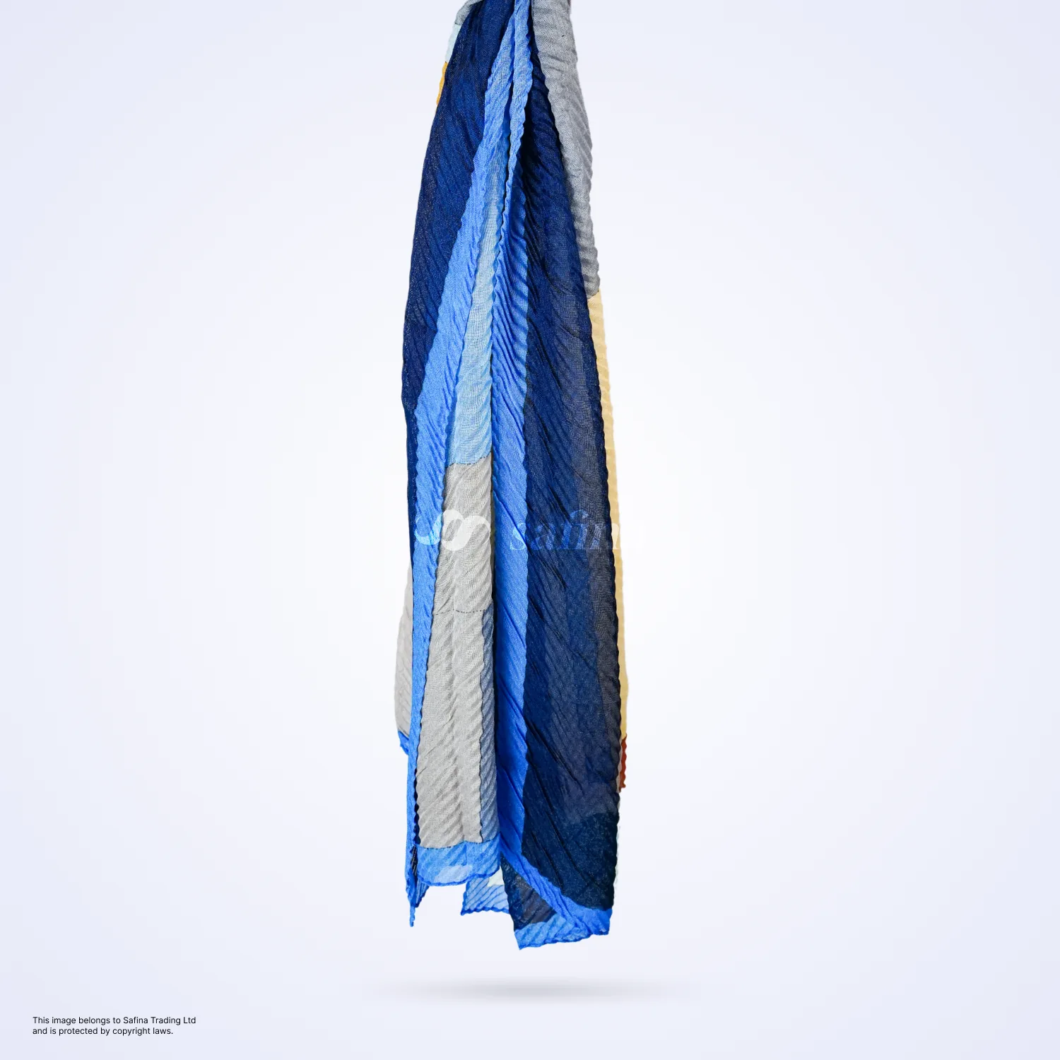 Saachi blue geometric pleated scarf - Image 2