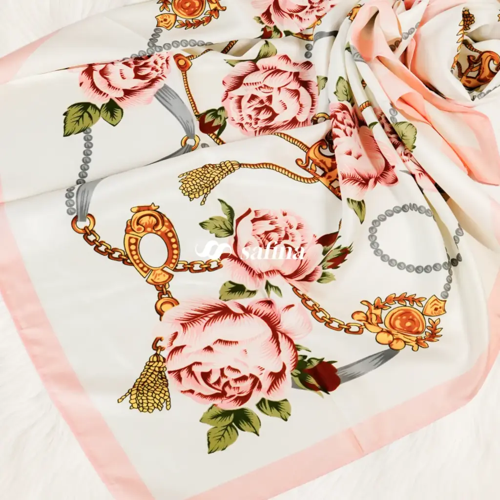 Pink roses with gold chains