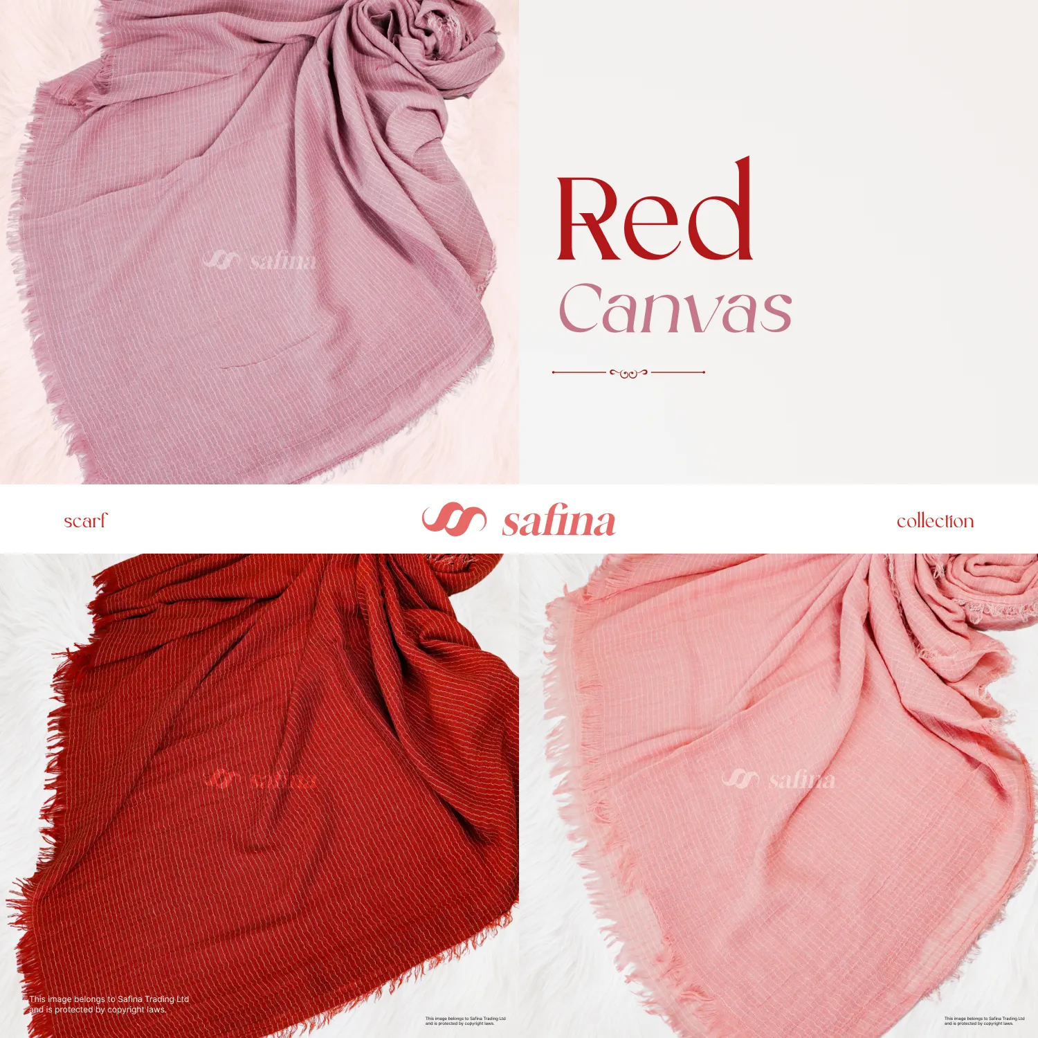 Red Canvas Cotton Scarf