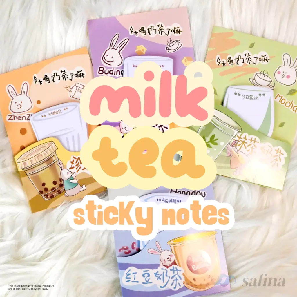Kawaii Boba Milk Tea Sticky Notes