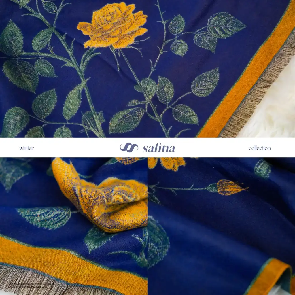 Blue Botanical Shawl