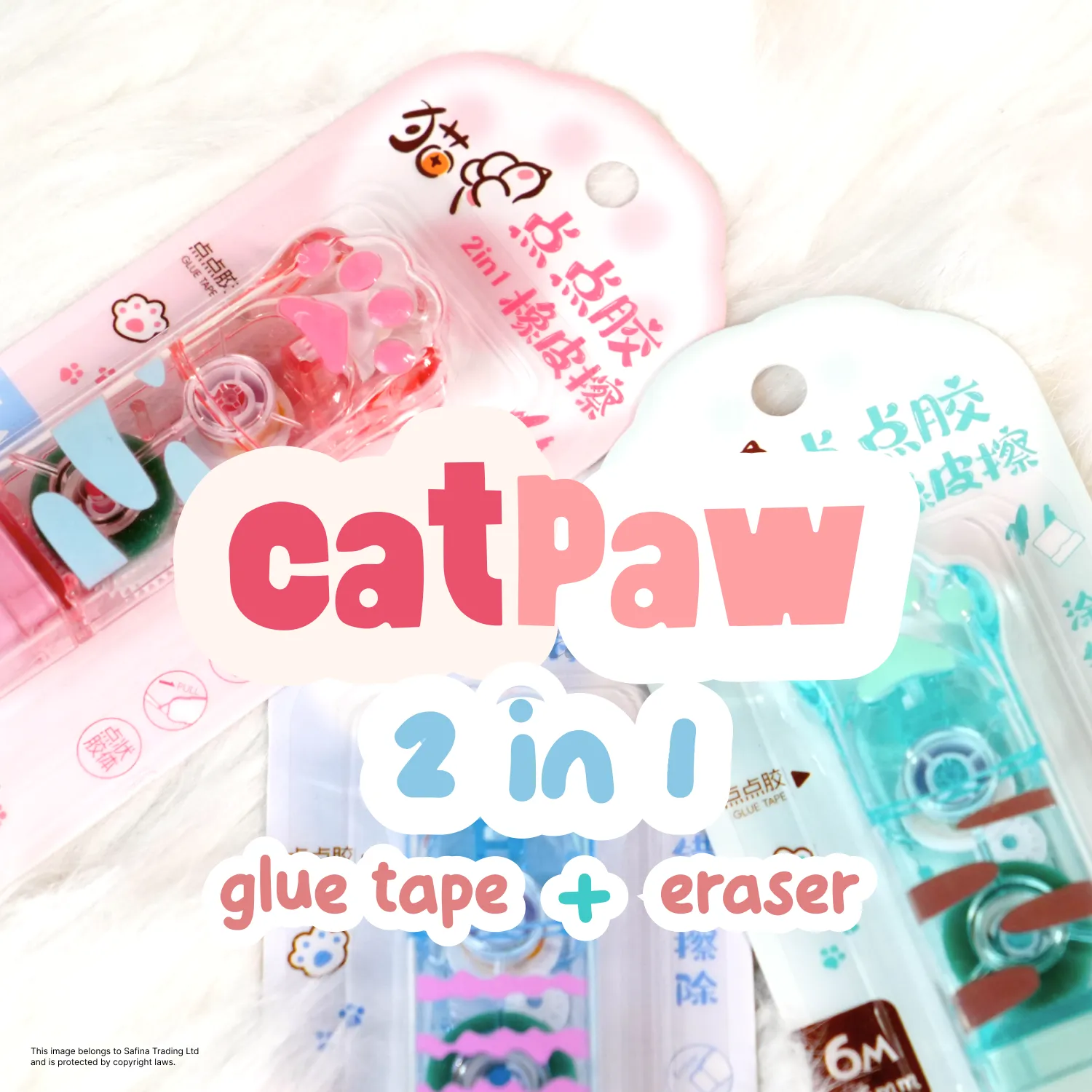 Cat Paw 2 in 1 - Glue Tape & Eraser Stick