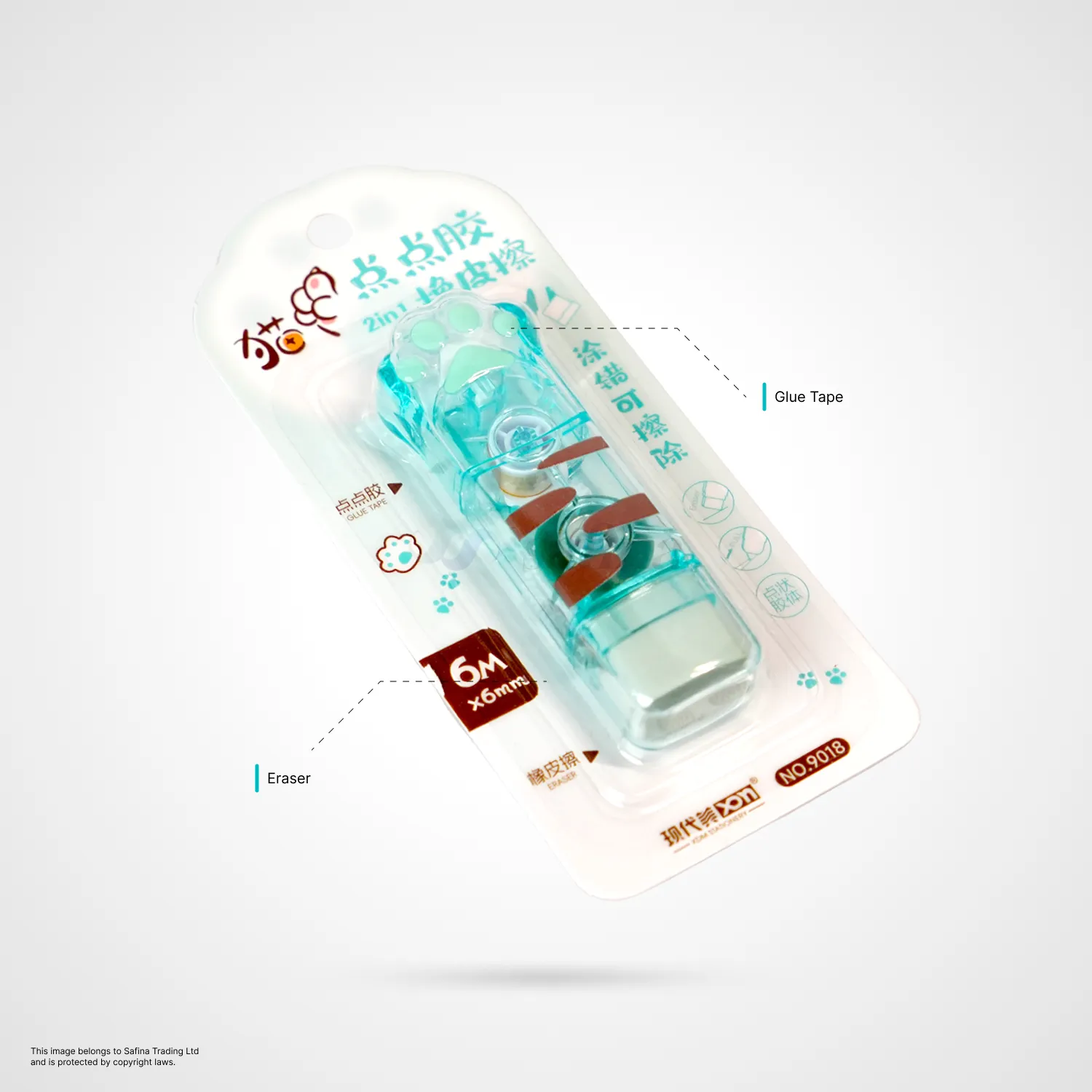Cat Paw 2 in 1 - Glue Tape & Eraser Stick - Image 3