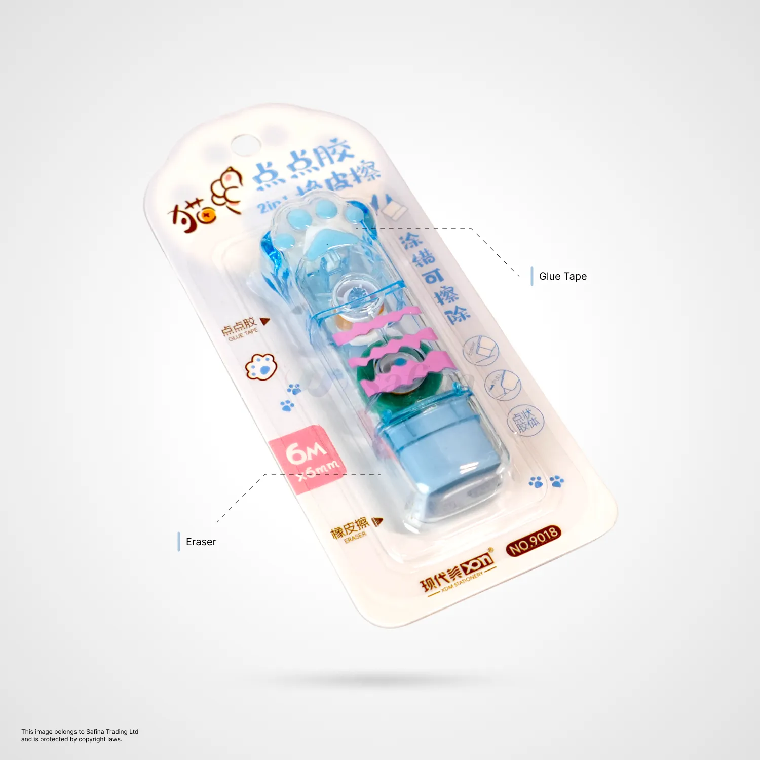 Cat Paw 2 in 1 - Glue Tape & Eraser Stick - Image 4